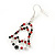 Red/Green/White Christmas Crystal Jingle Bell Drop Earrings In Silver Plating - 5.5cm Length - view 2