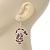 Green/Red/White Crystal 'Santa' Christmas Drop Earrings In Silver Plating - 6cm Drop - view 2