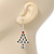 Green/Red/White Crystal 'Christmas Tree' Drop Earrings In Silver Plating - 5.5cm Length - view 2