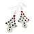 Green/Red/White Crystal 'Christmas Tree' Drop Earrings In Silver Plating - 5.5cm Length - view 5