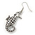 Burn Silver Hammered 'Seahorse' Drop Earrings - 5.5cm Length - view 2