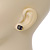 Tiny Black Crystal Plastic 'Dice' Stud Earrings In Silver Tone - 7mm Diameter - view 3