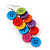 Long Multicoloured 'Button' Acrylic Drop Earrings In Silver Plating - 9cm Length - view 3