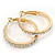 Clear Crystal Classic Hoop Earrings In Gold Plating - 3cm Diameter - view 8