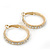 Clear Crystal Classic Hoop Earrings In Gold Plating - 3cm Diameter - view 9