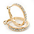 Clear Crystal Classic Hoop Earrings In Gold Plating - 3cm Diameter - view 4