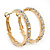 Clear Crystal Classic Hoop Earrings In Gold Plating - 3cm Diameter - view 11