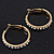 Clear Crystal Classic Hoop Earrings In Gold Plating - 3cm Diameter - view 3