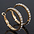 Clear Crystal Classic Hoop Earrings In Gold Plating - 3cm Diameter - view 2