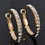 Clear Crystal Classic Hoop Earrings In Gold Plating - 3cm Diameter - view 7