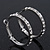 Clear Crystal Classic Hoop Earrings In Rhodium Plating - 3cm Diameter - view 2