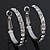 Clear Crystal Classic Hoop Earrings In Rhodium Plating - 3cm Diameter - view 6
