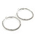 Clear Crystal Classic Hoop Earrings In Rhodium Plating - 4cm Diameter - view 8