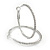 Clear Crystal Classic Hoop Earrings In Rhodium Plating - 4cm Diameter - view 3