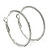 Clear Crystal Classic Hoop Earrings In Rhodium Plating - 4cm Diameter