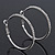 Clear Crystal Classic Hoop Earrings In Rhodium Plating - 4cm Diameter - view 4