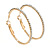 Clear Crystal Classic Hoop Earrings In Gold Plating - 4cm Diameter - view 2