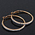 Clear Crystal Classic Hoop Earrings In Gold Plating - 4cm Diameter - view 6