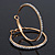 Clear Crystal Classic Hoop Earrings In Gold Plating - 4cm Diameter - view 4