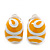 Yellow/White Enamel C-Shape Clip-on Earrings In Rhodium Plating - 15mm Length - view 3