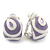 Lavender/White Enamel C-Shape Clip-on Earrings In Rhodium Plating - 15mm Length - view 2