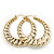Gold Tone Lightweight Puffed Hoop Earrings - 4.5cm Diameter - view 3