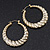 Gold Tone Lightweight Puffed Hoop Earrings - 4.5cm Diameter - view 6
