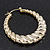 Gold Tone Lightweight Puffed Hoop Earrings - 4.5cm Diameter - view 2