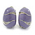 C-Shape Lavender Enamel Diamante Clip-On Earrings In Rhodium Plating - 18mm Length