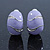 C-Shape Lavender Enamel Diamante Clip-On Earrings In Rhodium Plating - 18mm Length - view 7