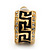 Small C-Shape Diamante 'Greek Pattern' Clip On Earrings In Gold Plating - 17mm Length - view 5