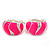 Small C-Shape Neon Pink Enamel Diamante Clip-On Earrings In Rhodium Plating - 18mm Length - view 8