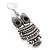 Vintage 'Owl' Drop Earrings In Burn Silver Finish - 6.5cm Length - view 3