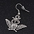 Burn Silver Crystal 'Owl' Drop Earrings - 4cm Length - view 4