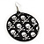 Black Round Metal 'Skull&Crossbones' Drop Earrings In Silver Plating - 6cm Length - view 3