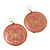 Light Coral Round 'Butterfly' Drop Earrings - 6cm Length - view 2
