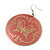 Light Coral Round 'Butterfly' Drop Earrings - 6cm Length - view 3