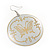 Metallic Silver Round 'Butterfly' Drop Earrings - 6cm Length - view 4