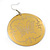 Gold Round 'Butterfly' Drop Earrings - 6cm Length - view 4
