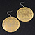 Gold Round 'Butterfly' Drop Earrings - 6cm Length - view 2