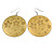 Gold/Yellow Floral Hoop Earrings - 6cm Length - view 2