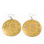 Gold/Yellow Floral Hoop Earrings - 6cm Length - view 6