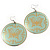 Pale Green Round 'Butterfly' Drop Earrings - 6cm Length - view 4