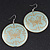 Pale Green Round 'Butterfly' Drop Earrings - 6cm Length - view 3