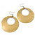 Gold/Yellow Cut-Out Floral Hoop Earrings - 6cm Length - view 4