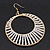 Long White Glass Bead Wire Hoop Earrings In Gold Plating - 8cm Length - view 3