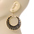 Long Black Glass Bead Wire Hoop Earrings In Gold Plating - 8cm Length - view 5