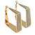 Gold Plated Textured Square Hoop Earrings - 4cm Length - view 13
