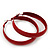 Medium Red Enamel Hoop Earrings - 55mm Diameter - view 4