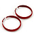 Medium Red Enamel Hoop Earrings - 55mm Diameter - view 5